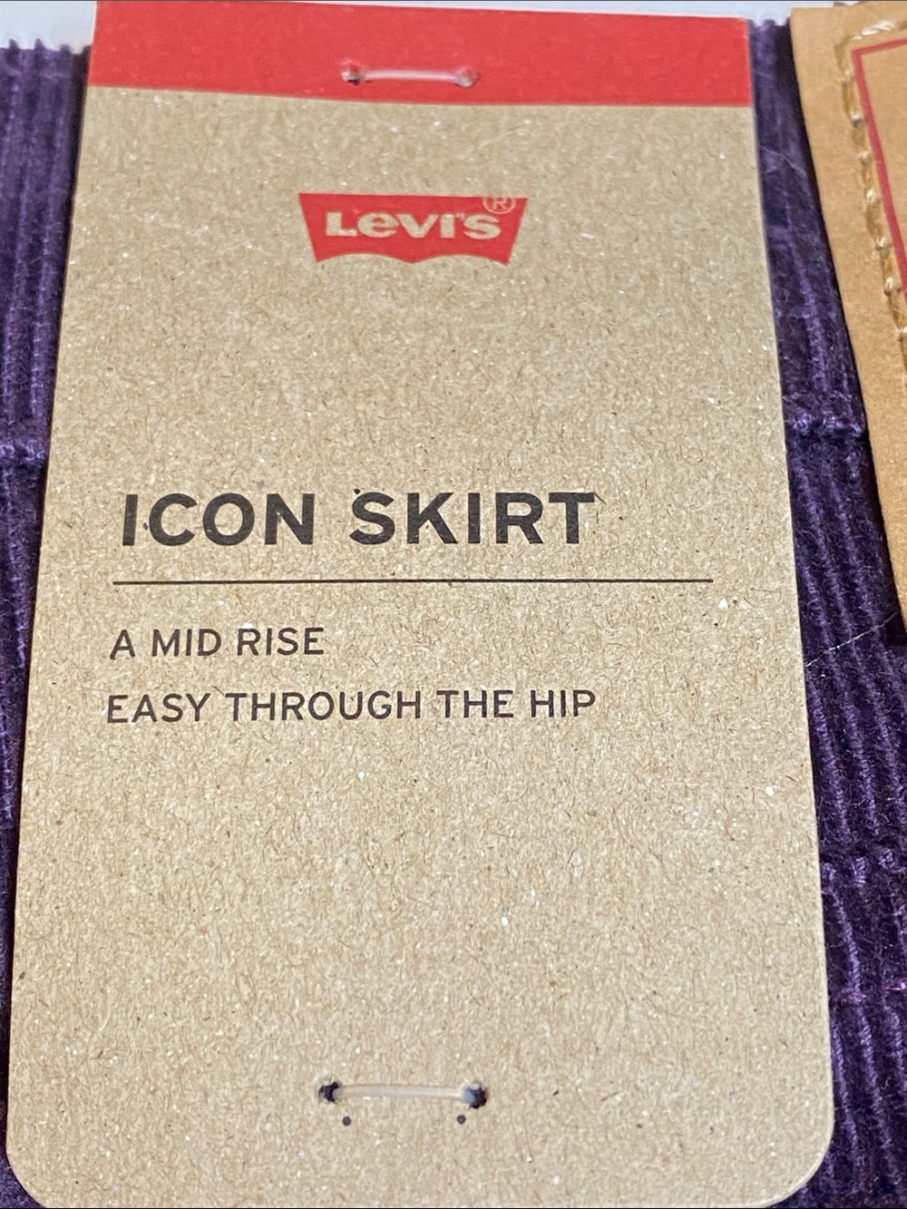 Levi’s SZ 30 Icon Dark Plum Corduroy Button Mini Skirt New D27e - Picture 10 of 11